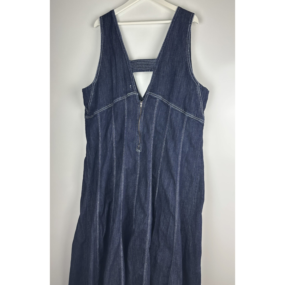 Anthropologie x Pilcro Seamed V-Neck Denim Dress Women's Anthro Plus Size 26W 26 - Picture 15 of 16
